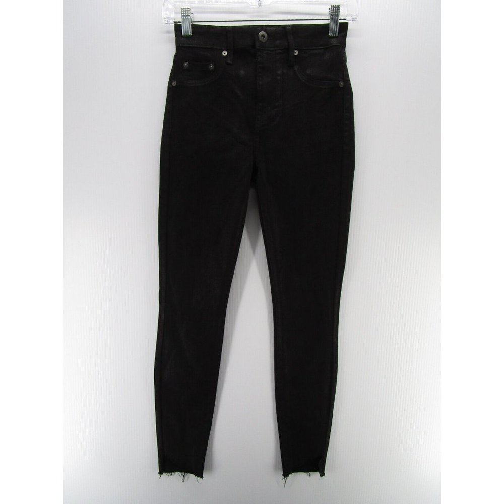 Pistola Jeans 25 Skinny Denim Frayed High Rise Button Preppy Moto